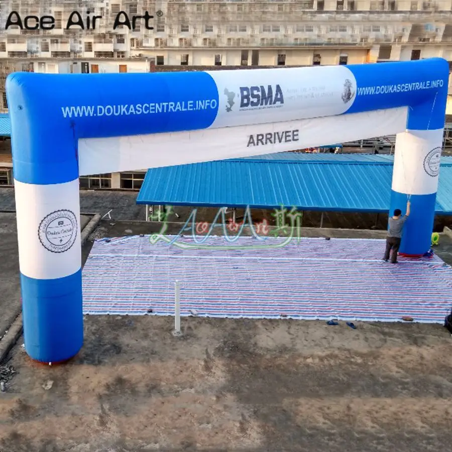 Giant Inflatable Start Finish Line Archway Entrance Bows for Sport Game 12m x 6m Free Air Blower