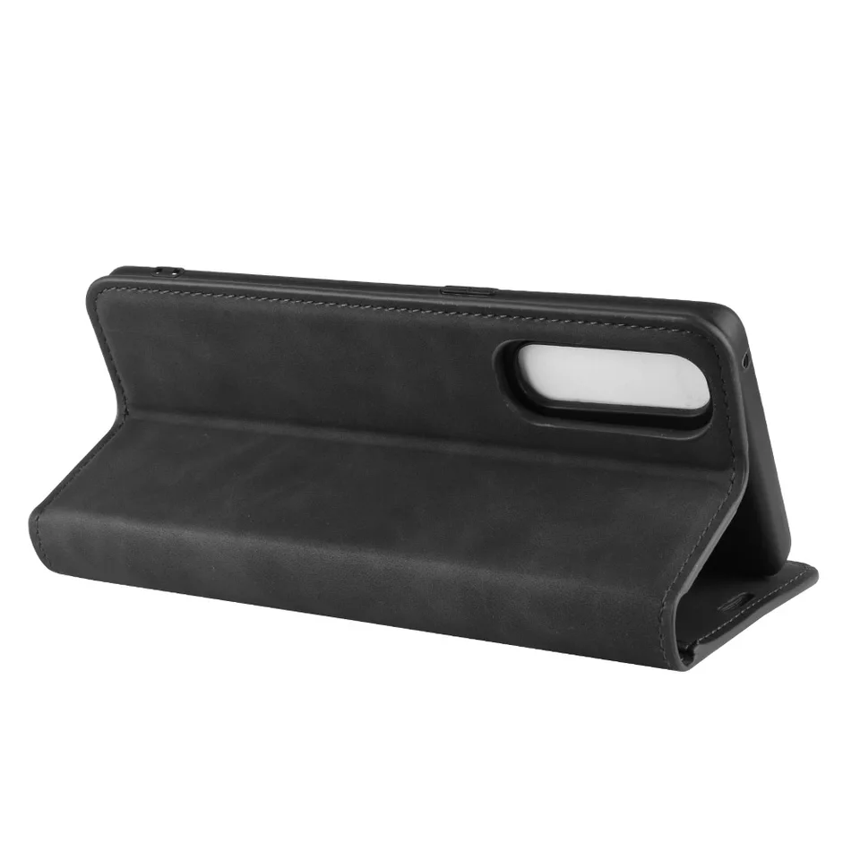 Reno3 Pro Leather Flip Wallet Case Black