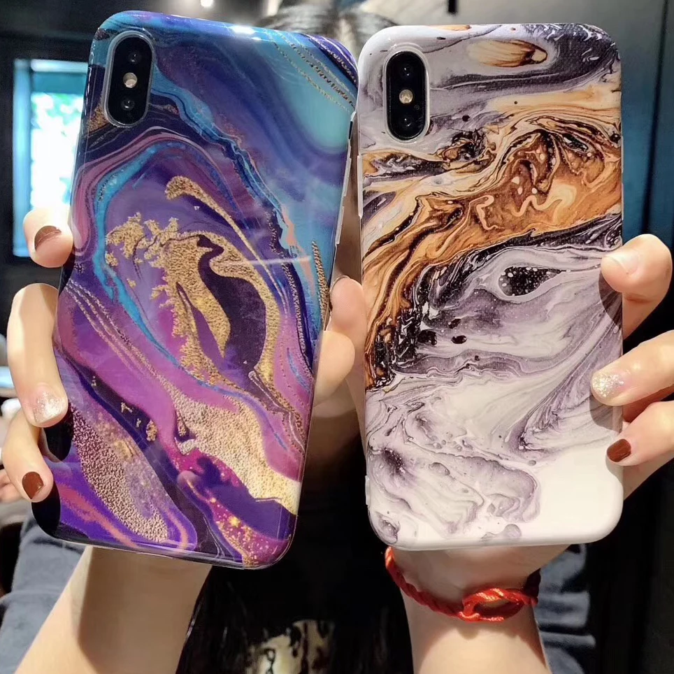 

Color beach Phone Case For iPhone X XR XS Max case soft TPU edge Case Shockproof smooth Cover For iPhone 7 8 6 6s Plus case