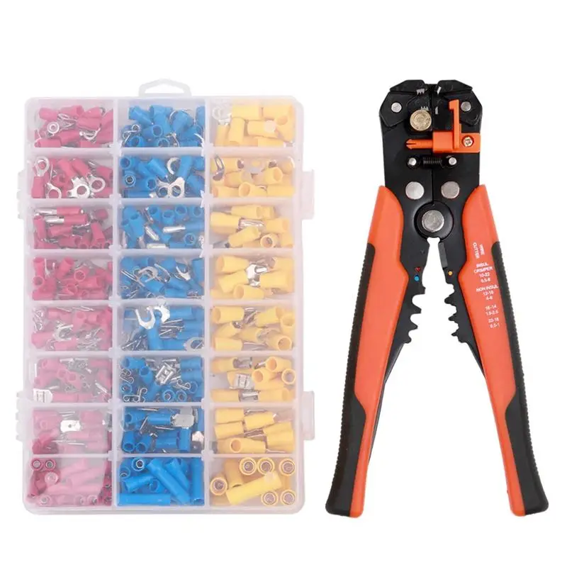 

400 Pieces Of Connectors And Electrical Automatic Wire Stripper Crimper Terminal Kit
