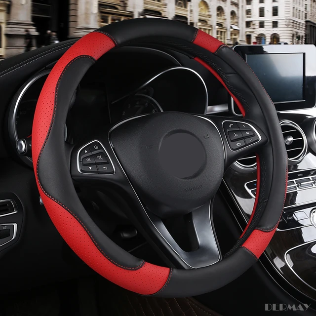 Car Steering Cover Black Red Dual Tone Universal For All Car