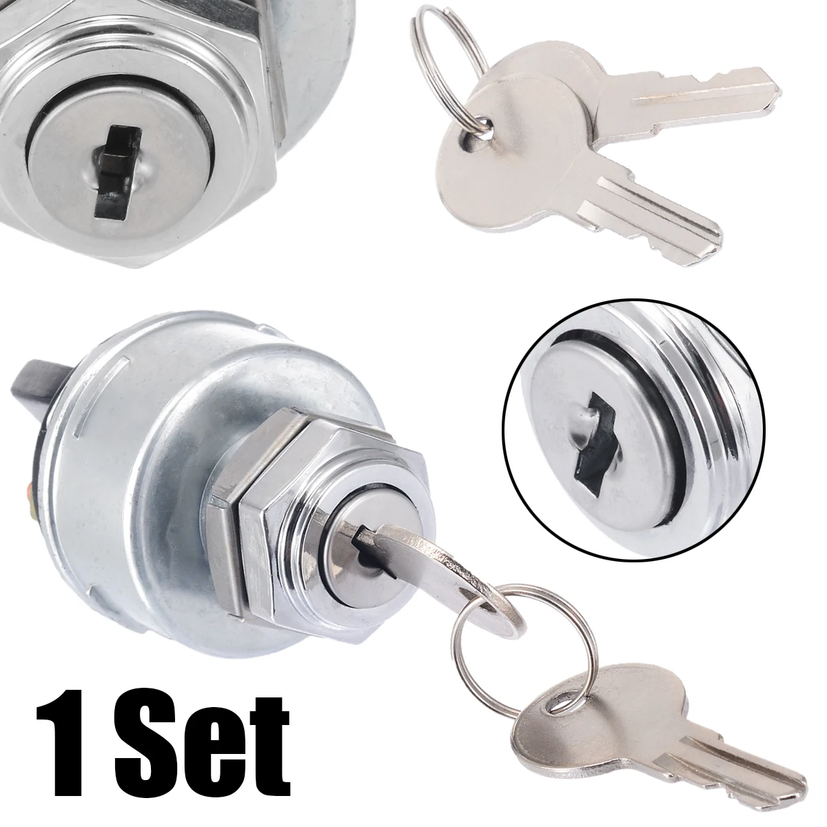  3 Position Ignition Starter Key Switch 2 Keys Universal Car Truck Boat Key Start 12V Car Motorcycle Ignition Switch