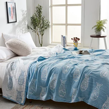 

Cozy Lightweight Muslin Cotton Throw Blanket For Bed Couch & Sofa Summer Bedding Coverlet Air Conditioning Mantas Bedsheet