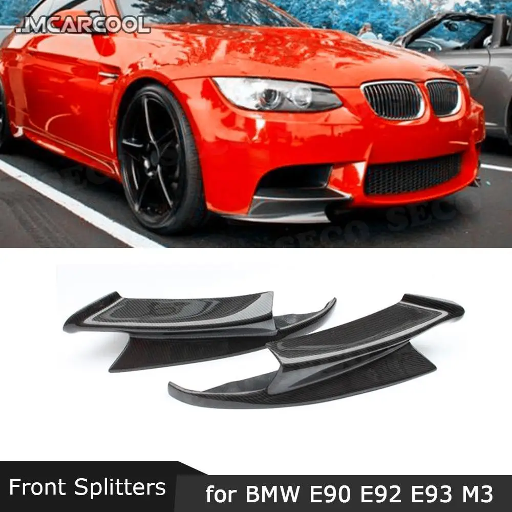 Carbon Fiber Car Front lip Splitters Flaps Aprons Cupwings For BMW 3 Series E90 E92 E93 M3 2007-2013 FRP Bumper Guard | Автомобили и