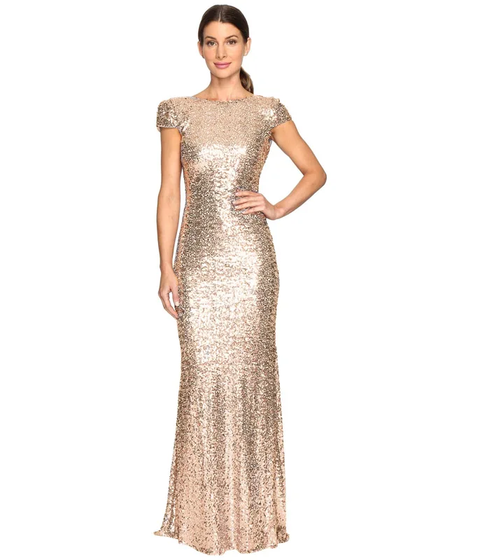 Вечернее платье с блестками элегантное Золотое длинное платье Русалка сексуальное платье Vestido de Fiesta с открытой спиной Robe de Soiree HX-8789 - Цвет: Золотой