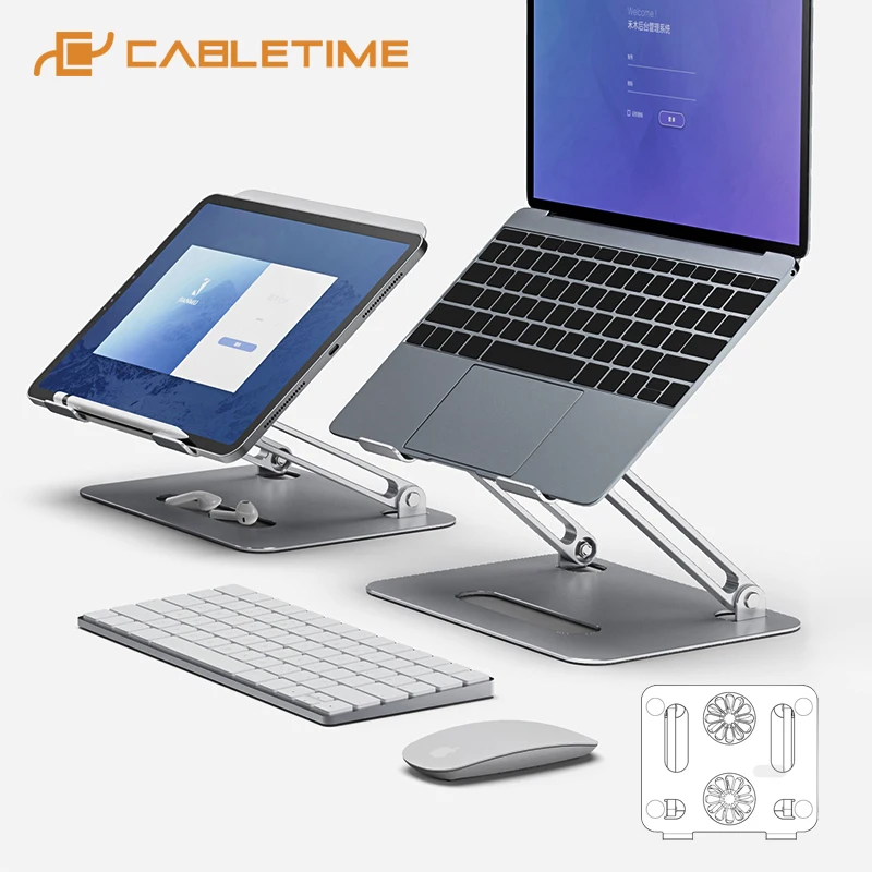 Охлаждающая подставка для ноутбука CABLETIME с улучшенным вентилятором Регулируемый
