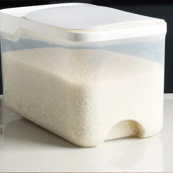 

1pc Sealed Storage Container Clamshell-type Storage Box Kitchen Storage Organizer Moistureproof Insect-resistant 5kg Transaprent