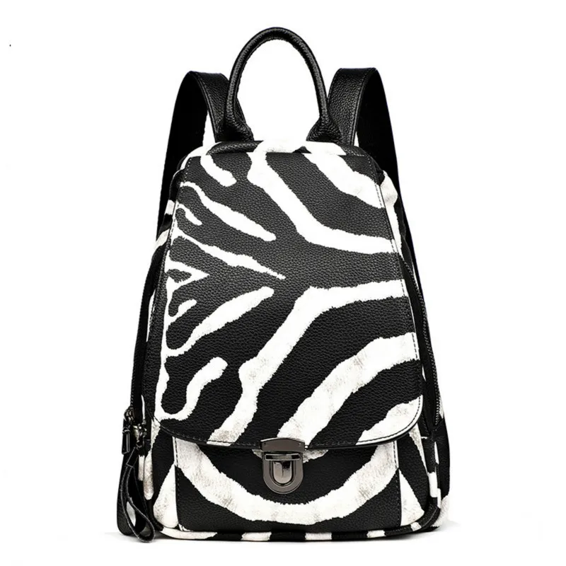 

Women Travel Backpack Female Backpack Large Capacity Travel Casual Backpacks Teenagers Zebra Pattern Schoolbag Shoulder Bag Ts1