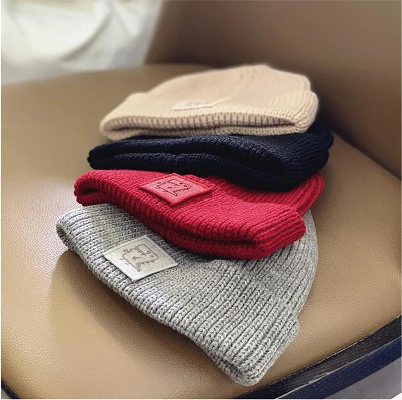 Зимняя шапка для девочки Beanie hat Baby шапка, шапки-бини для малышей Детские шляпы вязаная шапка для мальчиков и девочек, Повседневное однотонные Цвет