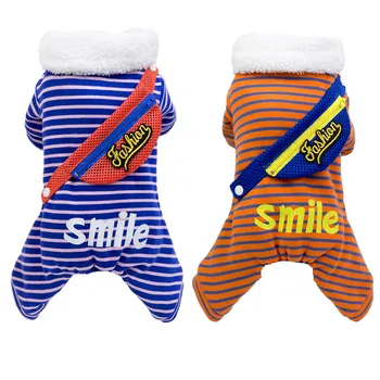 

N46 Winter Dog Clothes Warm Pet Jumpsuit Outfit Small Dog Costume Clothing Poodle Bichon Puppy Dog Cats Costume Apparel