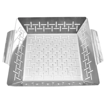 

Thickened Barbecue Tray With Handle Cafeteria Camping Baking Tool Easy Clean Storage Plate Stainless Steel Heat Resistant