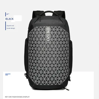 

Big Capacity Business Travel Bag with Light Reflective Stripe Waterproof Back Pack USB Charging Bags Travel Shoes Compartment