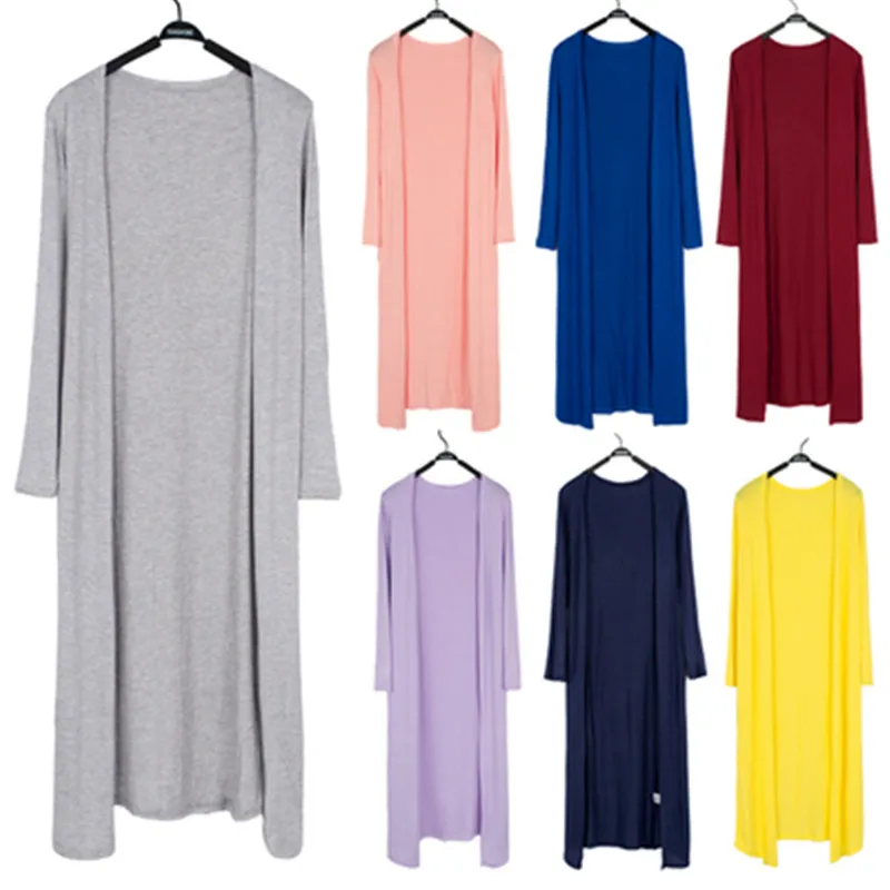 Women's Casual Long Modal Cotton Soft Comfortable Strong Mixed Color Loose Thin Cardigan Female Sleeve Coat Outwear fashion |