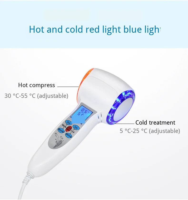 Прибор для ухода за лицом Горячий Холодный Молоток косметический Массажер для кожи криотерапия синий Фотон Лечение Акне лифтинг омоложение лица