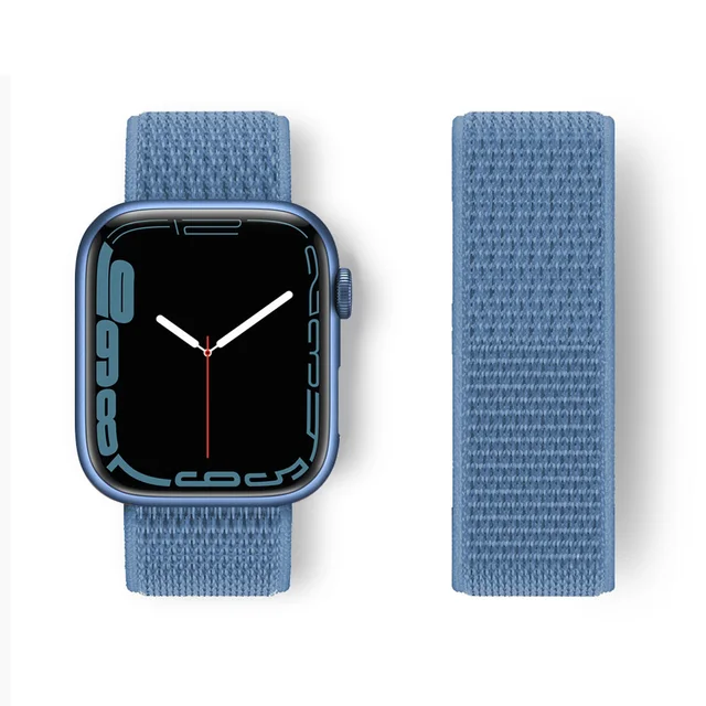 Nylon Strap for Apple Watch Band Series 765 45mm 41mm44mm 40mm  Smartwatch Watchband Belt Sport Bracelet on iWatch 4 3 42mm 38mm Cape blue
