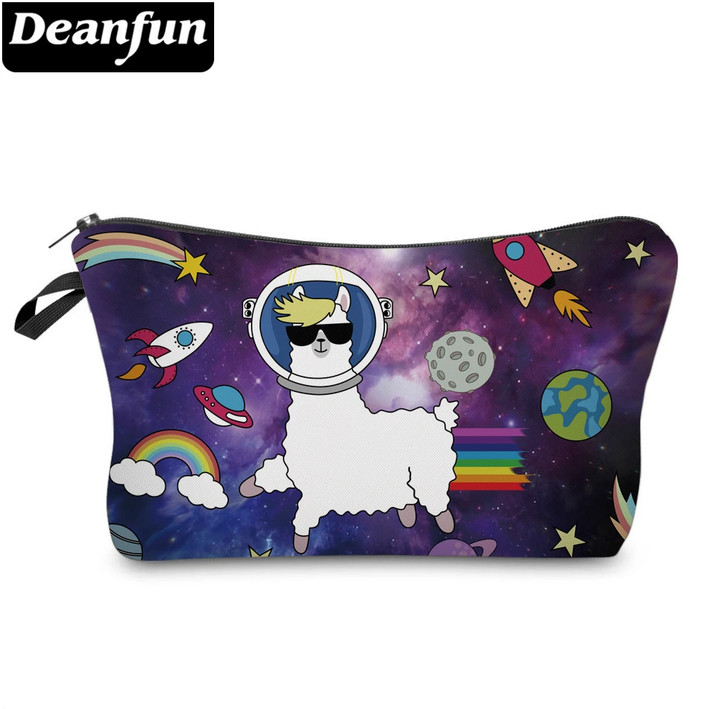

Deanfun Rainbow Printing Spaceship Planet Rocket Waterproof Space Llama Cosmetic Bag Travel Pouch Purse Organizer 51532