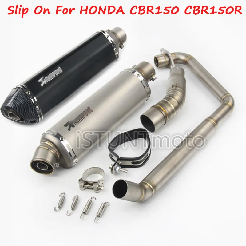 

Slip On For Honda CBR150 CB150R CBR150R Motorcycle Escape Modified Scooter Middle Link Pipe Full System with Akrapovic Exhaust