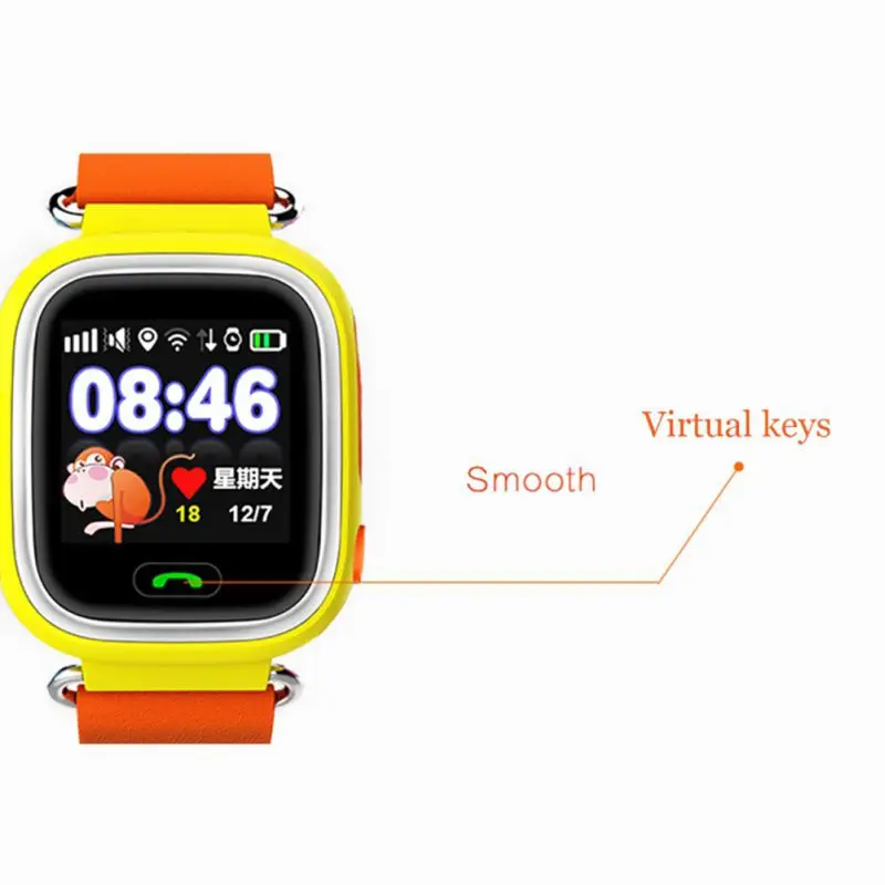 Q90 Children Smart Watch SIM Card Waterproof GPS Location 1.22inchTouch Screen Passometer Wristwatch Wearable Device Russian