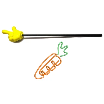

1x Pointing Stick Indication Stick Nominate Gesture Stick & 10 Pcs Carrot Shaped Metal Paper Clip Bookmark