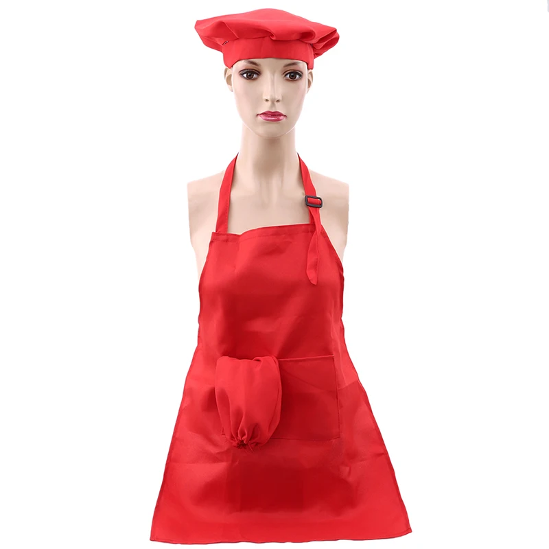 red 7-13 years old 1 Набор модный детский полиэфирный подвесной кухонный фартук для ресторана детский кулинарный фартук гаджет - Color: red 7-13 years old