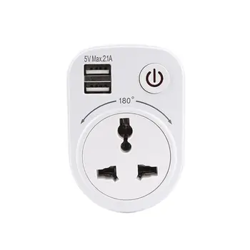 

5V 2.1A VIE Charger Adapter Dual USB Charging Ports 1 AC Socket Conversion Plug