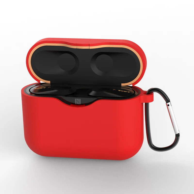 360 градусов 3D мягкий чехол для sony WF 1000XM3 силиконовый чехол для WF 1000X M3 защитный чехол для док-станции с кольцом - Цвет: red