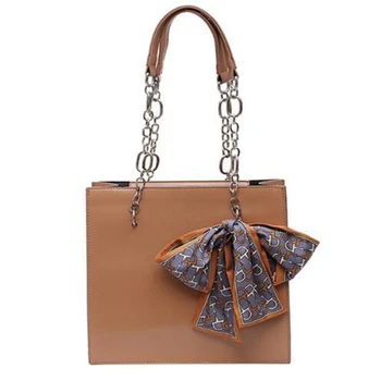 

NEW-Elegant Female Ribbon Handbag Fashion Chain Handbag Casual Chain Shoulder Messenger Bag