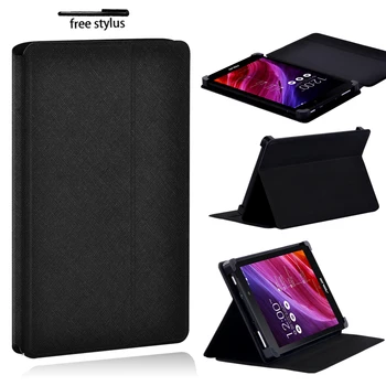 

Leather Case for Asus MEMO Pad 7 / 8 / 10 Tablet Foldable Solid Color Scratch Resistant Protective Case Shell + Stylus