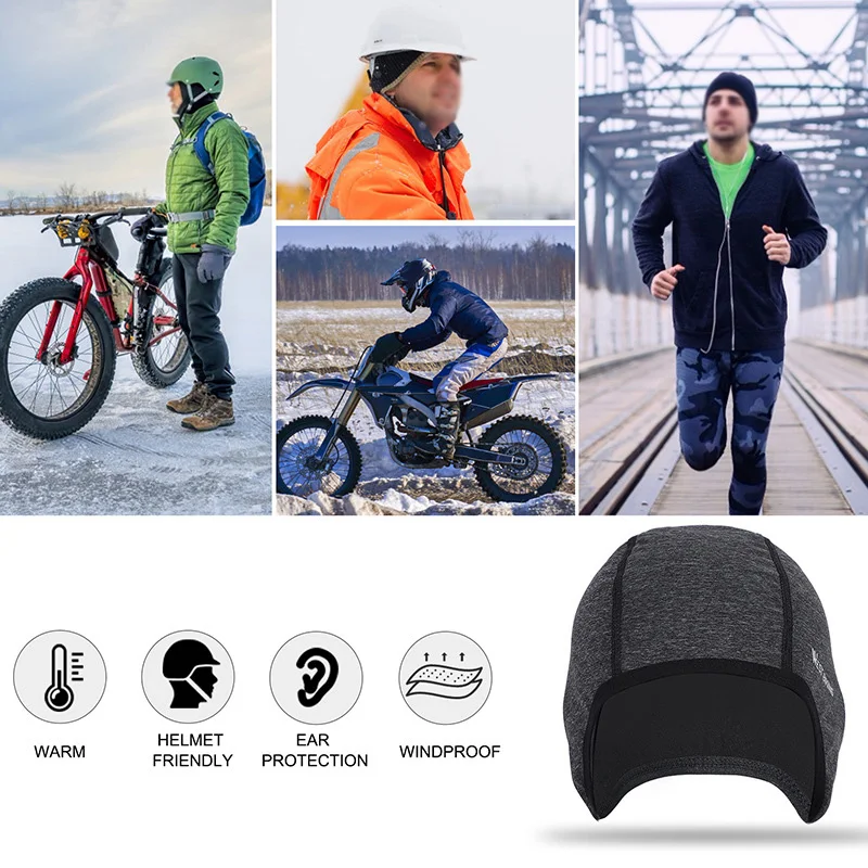 Высокое качество WEST BIKING, как для мужчин, так и для женщин, Велоспорт Кепки зимние Термальность ветрозащитная спортивная шапка Черный, серый цвет, ткань не скатывается