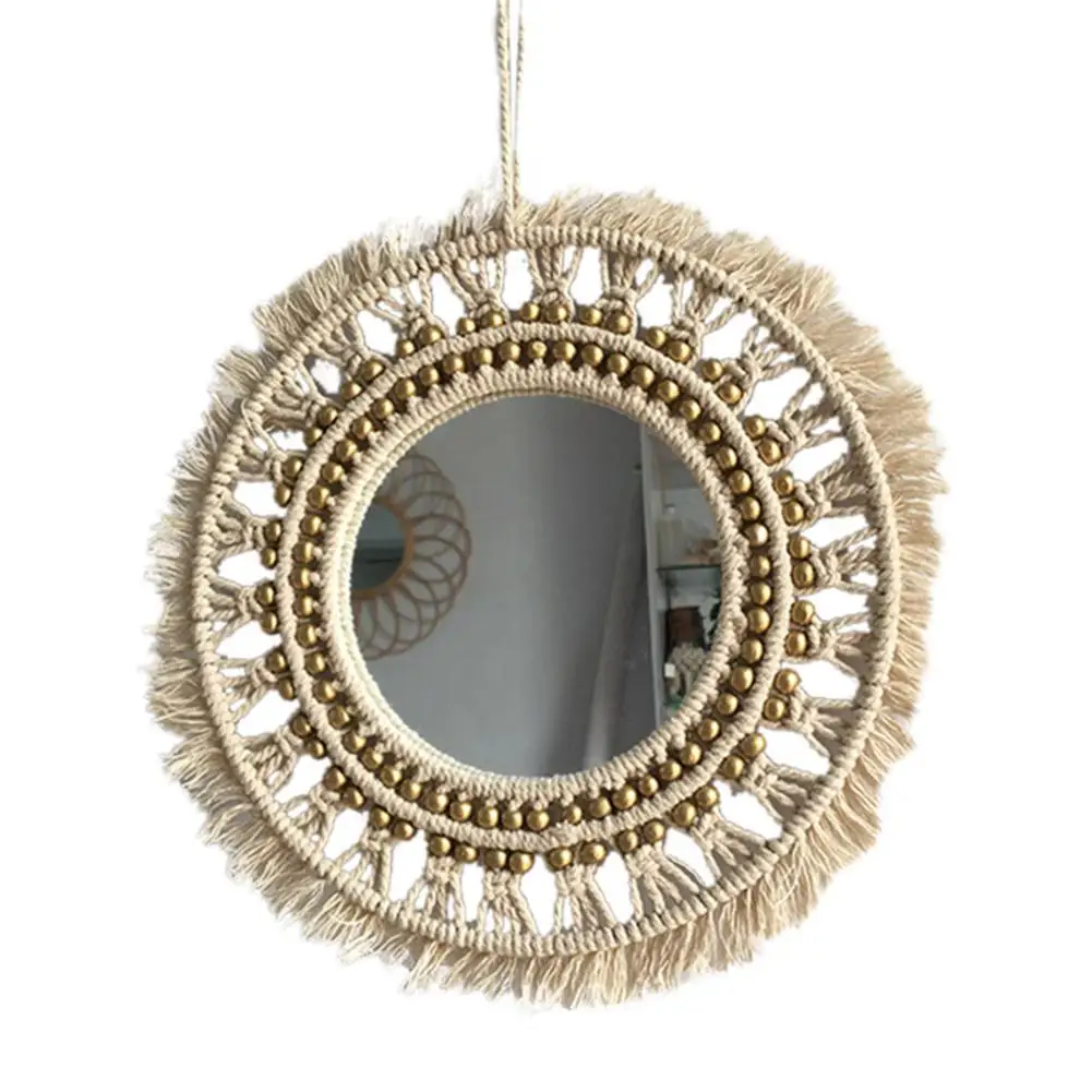 

Hanging Wall Mirror Boho Geometric Decorative Mirror