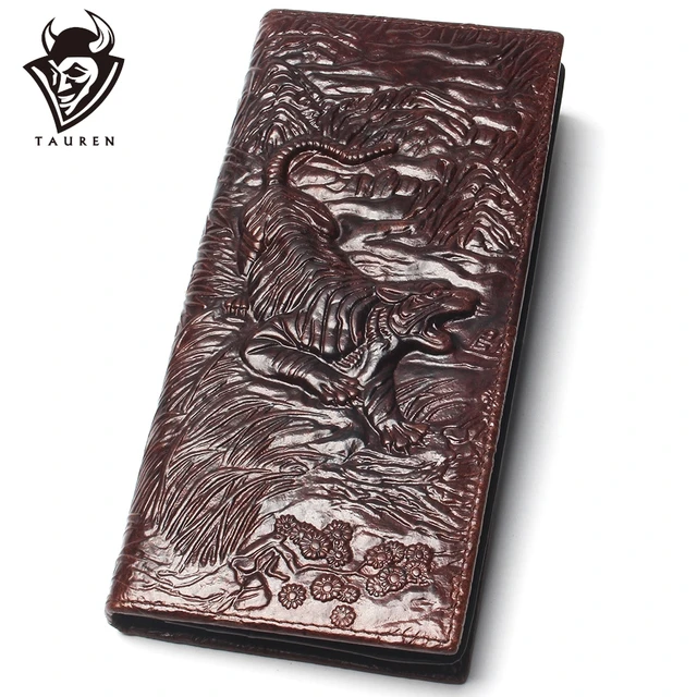 Wholesale Andong Crazy Horse Leather Long Wallets for Men Retro Zipper Purse  Card Holder Man Cool Wallet Dragon Tiger Phone Pocket From m.
