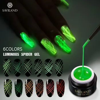 

SAVILAND Glow In The Dark Spider Gel Nail Art Rainbow Creative Nail Art Soak Off UV Gel for DIY Gel Paint Design Nail Art