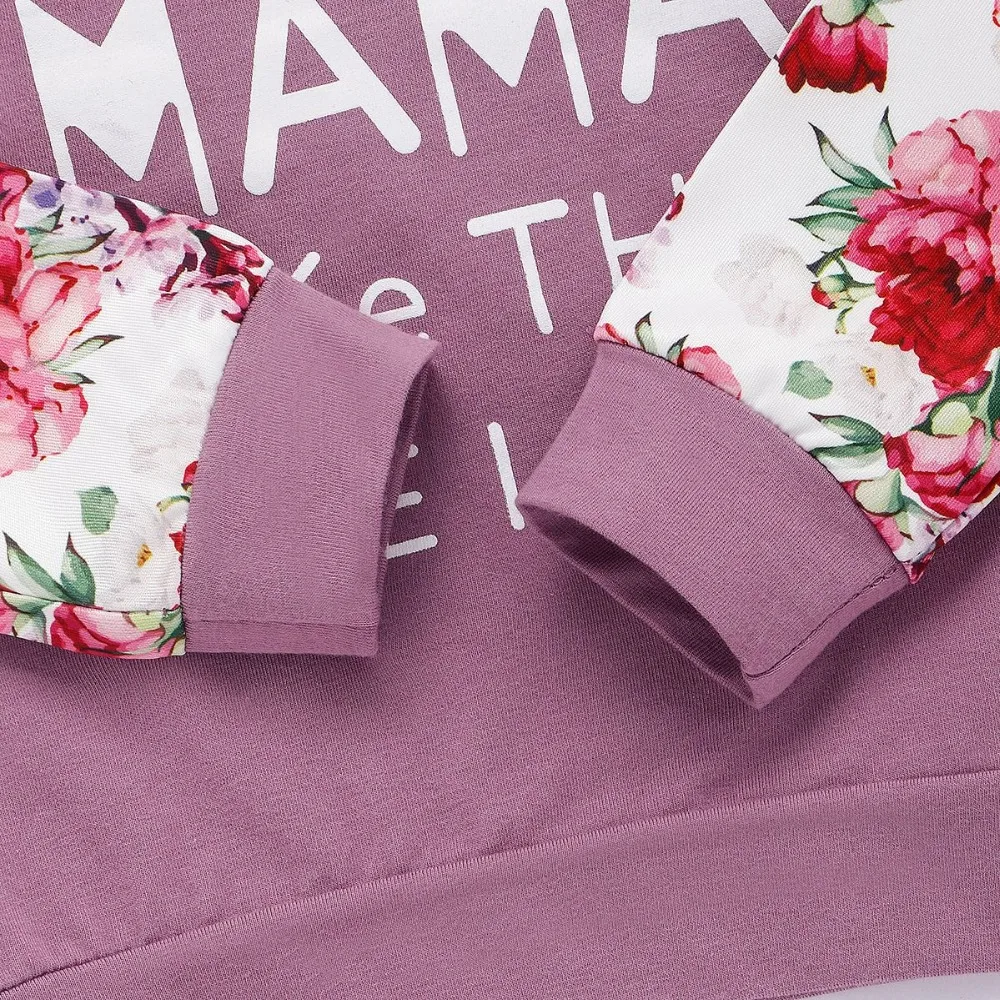 Baby Girl 6M-3T Ain't No Mama like the one I got printed Sweatshirt Top+ Flower Pant+ Headband 3PC outfits