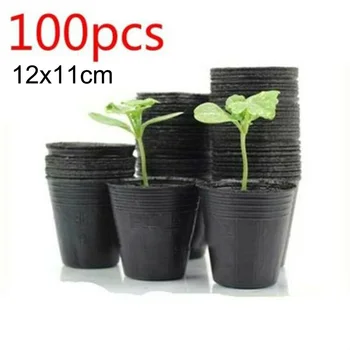

100pcs/set Plastic Grow Fall Resistant Seedling Tray For Home Garden Plant Pot Nursery Transplant Flower Seedling Pots Garden