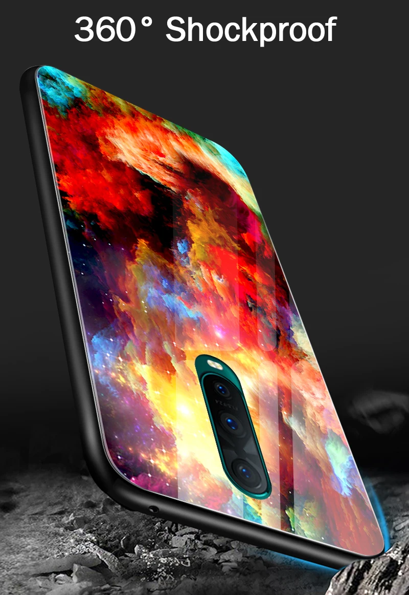 Phone Case for OPPO R15X R17 Pro A3S A39 A57 A59 A7X A9 Tempered Glass Cover Reno10x Zoom F1S F9 F11 Find K1Shockproof Hard Capa