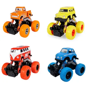 

Hot Sell Q Version Alloy Car Double Pull Back Toy Wheel Car Graffiti Big Foot Shock Absorber Mini Blaze Boy Toy Off-road Vehicle