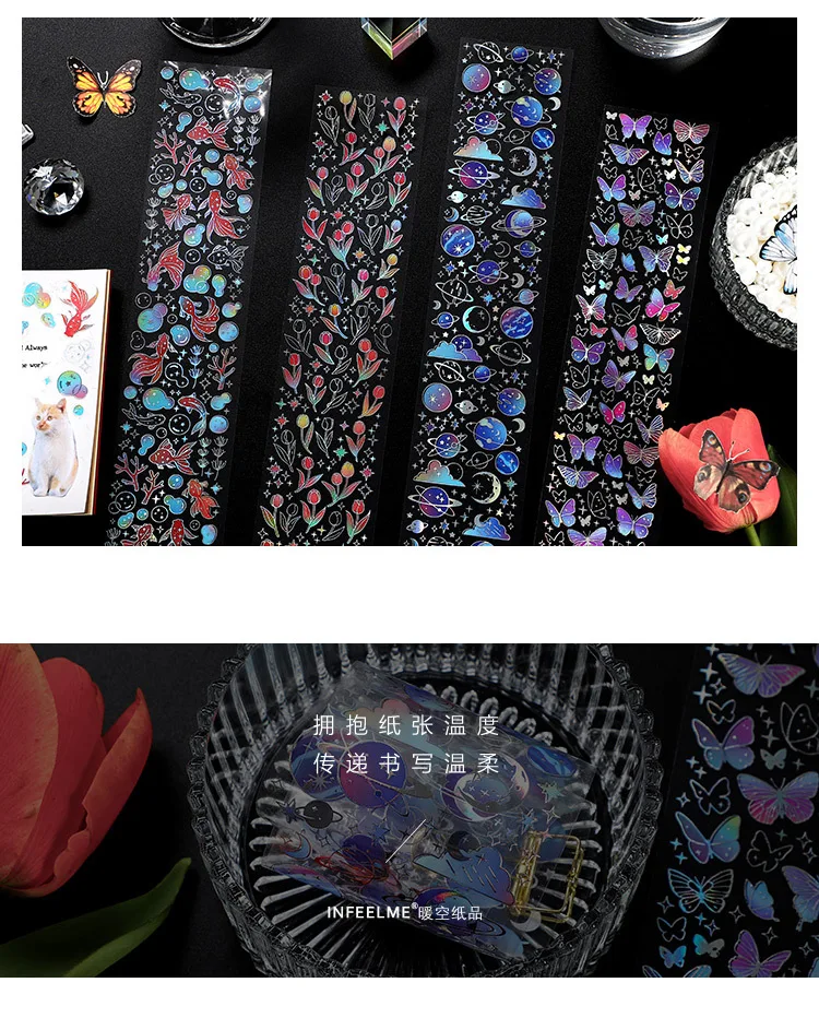 60mm*350mm Strip PET Washi Tape Colorful Butterfly Stars 15 H1e23dd966daa432fbf30ea9d4aa811d3H