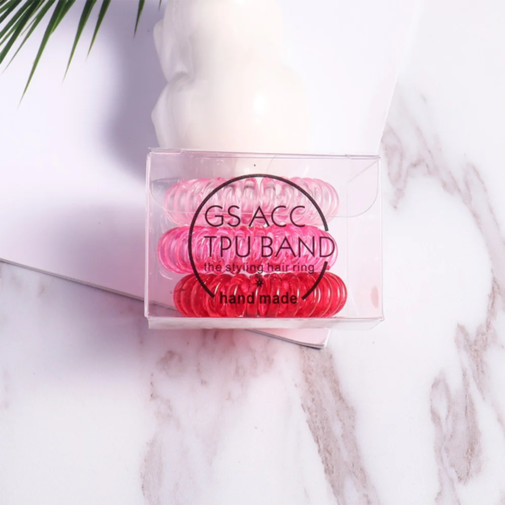 pink 3 шт./упак. Для женщин резиновая щетка для волос, веревка эластичные повязки на голову, спираль Форма резинки для волос Головные уборы аксессуары телефонный провод линия повязка на голову - Цвет: pink