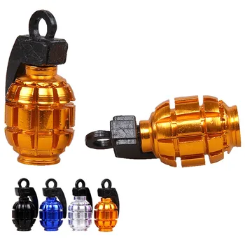 

4Pcs Car Truck Bike MTB Tire Air Valve Stem Caps Grenades Shape Aluminium Car accessories Tire Valve Wheel Stem Cap