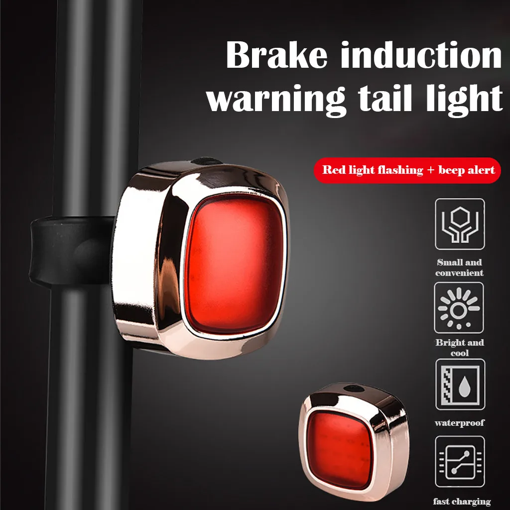 Clearance Safety taillight Bike parts USB Charging Brake Induction Safe riding Waterproof Safety taillight Waterproof Safety taillight #BZ 5
