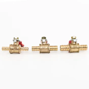 

6mm-14mm Hose Barb Inline Brass Water Oil Air Gas Fuel Line Shutoff Ball Valve Pipe Fittings