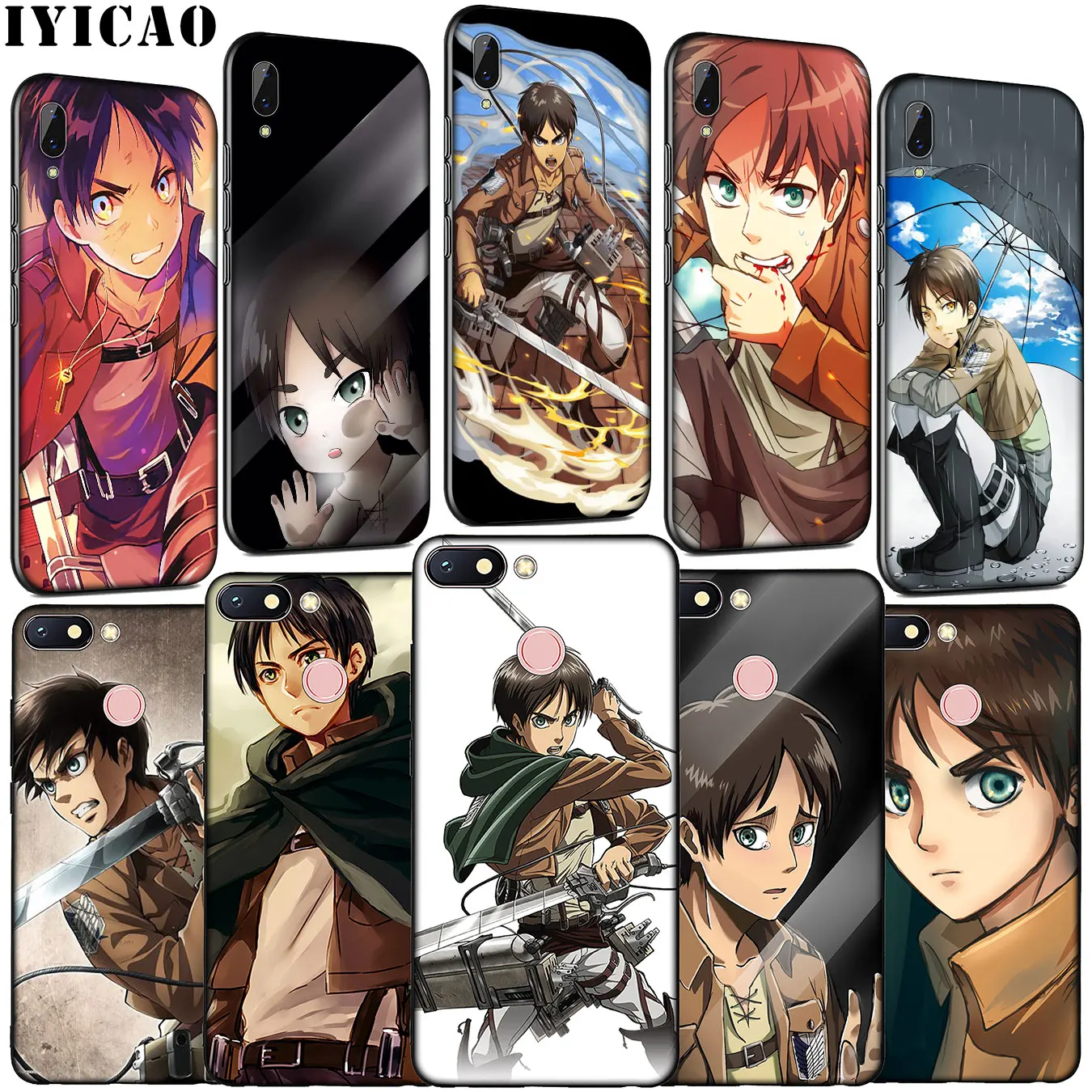 Attack on Titan Anime Eren Jaeger Soft Silicone Phone Case for Xiaomi Redmi Note 8 8T 8A 7 7A 6 6A 5 5A K30 K20 Pro GO S2 |