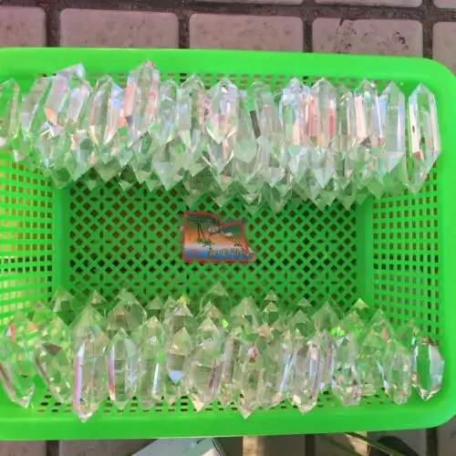 

2000g natural quartz crystal white quartz crystal double magic wand point healing