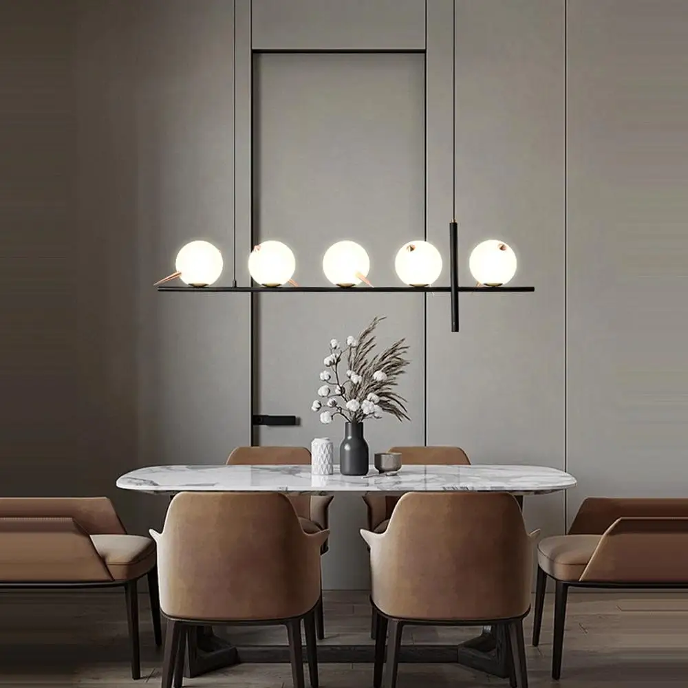 LED Postmodern Iron Glass Black White LED Lamp LED Light.Pendant Lights.Pendant Lamp.Pendant light For Dinning Room