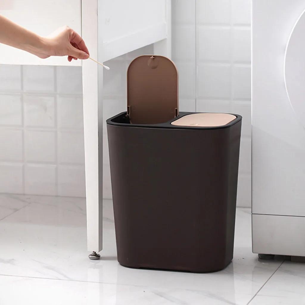 Двухслойные пакеты Admissiongarbage с двойной крышкой, сухая и влажная двухклассная мусорная корзина, маленькая мусорная корзина, безопасная и экологически чистая крышка