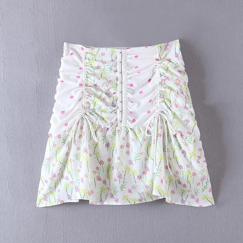 

Chu Sau beauty New Fashion Ins Blogger Chic Printed Spliced Mini Skirt Women Holiday Style Beautiful Lovely Sweet Skirts Female