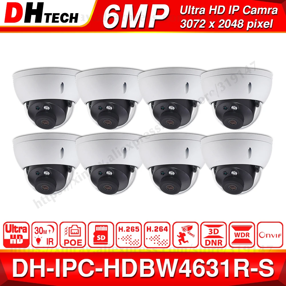 

Wholesale DH Security IP Camera IPC-HDBW4631R-S 8Pcs/lot Upgrade From IPC-HDBW4431R-S 6MP POE SD Card Slot Security Camera IK10