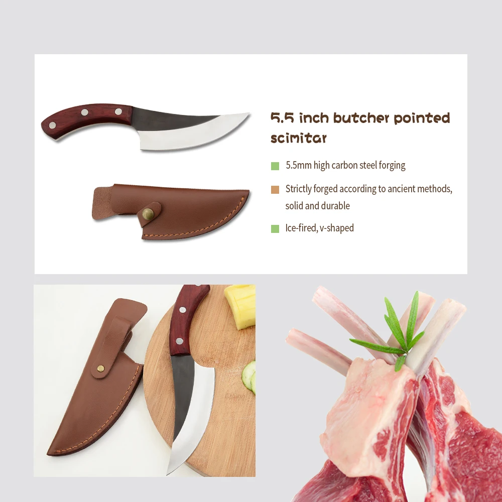 SOWOLL кованые 5,5 дюймов обвалки Кемпинг сербийский нож ручной работы полный тан нарезанные шеф-повара кухонный нож мясника подарок кожа оболочка