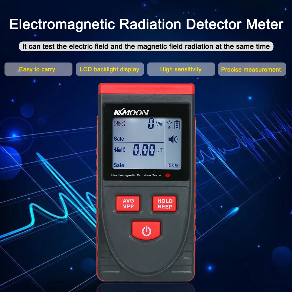 Электрический полевой измеритель магнитного поля детектор радиации электромагнитный дозиметр радиации цифровой Гейгер Дозиметр Тестер