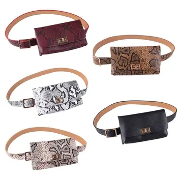 

Fashion Snakeskin Pattern Waist Chest Bag Women Leather Fanny Hip Pack Adjustable Belt Phone Pouch Pocket M6CC